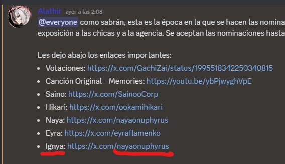 Primero me paga menos de lo que me corresponde, luego pide que nos nominen en los Gachis y ni siquiera pone mi link... En fin, luego no tiene favoritas 💀