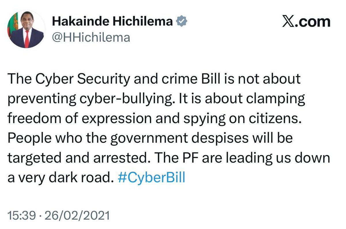 Hichilema before power was the best. Now he can’t even take a joke. No wonder Gen Z don’t trust politicians.