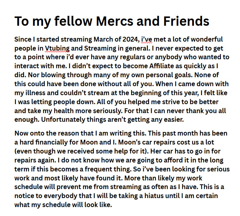 FaultierVT's tweet photo. An Important Announcement (Incoming Hiatus)
Please read the images below 🔽 https://t.co/720fSCx34I
