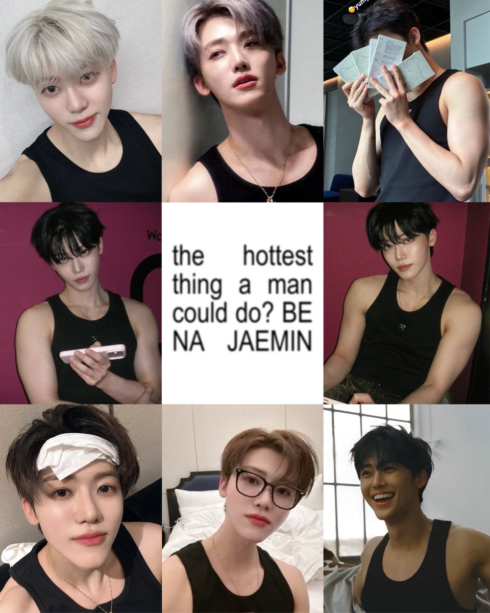 jaemin in a black tank top. thats it. thats the post.