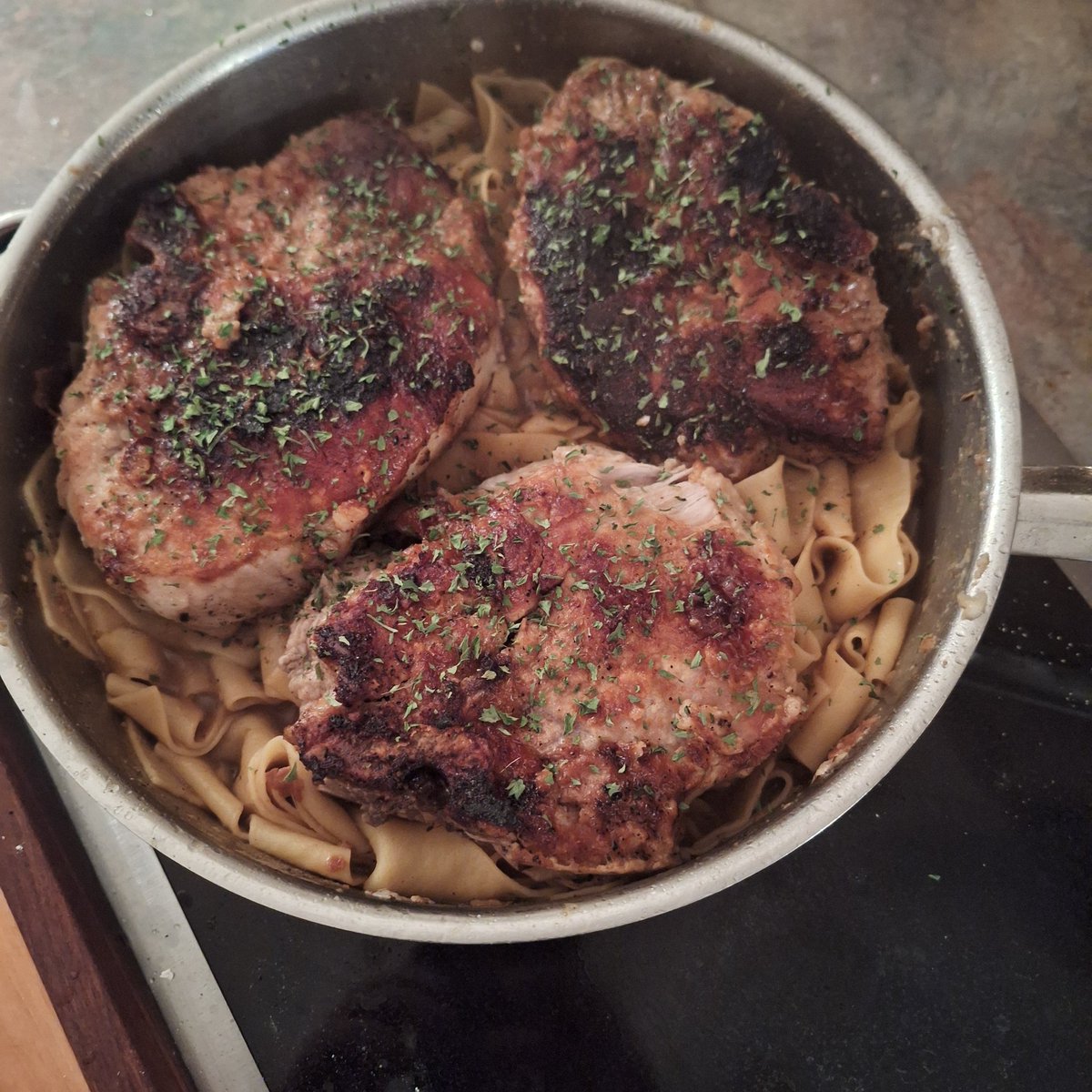 frank_spillers's tweet image. Watch a cooking show during my workout this morning and then come home and fix the recipe for dinner. #porkchops #bethechange #