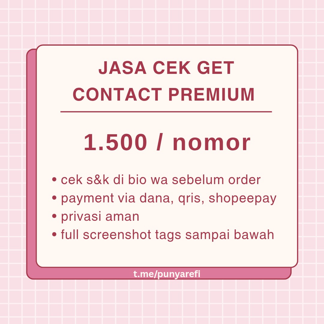 jasa cek get contact | refi 📌 tweet media