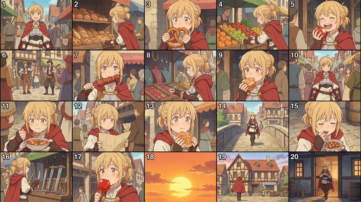 neru_pipipi's tweet image. necoさんの便利テクお借りしました！

NanoBananaProでマルチカット画像を作って…
その後1枚ずつ出力しようと思ったんだけど魔が刺してそのままSora2に放り込んでみた！

さすがに溶けるけどあまりにも楽ちんすぎる🥰工程2ステップでこれだもんなぁ…