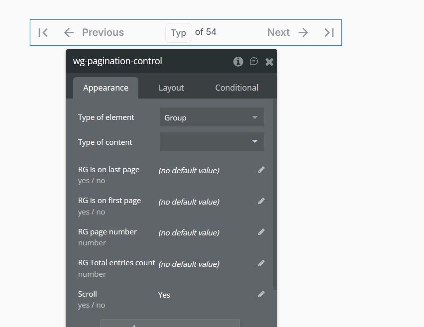 your_tech_dev's tweet photo. @cloumcloumcloum @bubble While @bubble is yet to update that. I suggest you use reusable element to build out the function you want yourself and it automatically can be applied to all repeating groups you have. Here like this: https://t.co/92ODslXiot