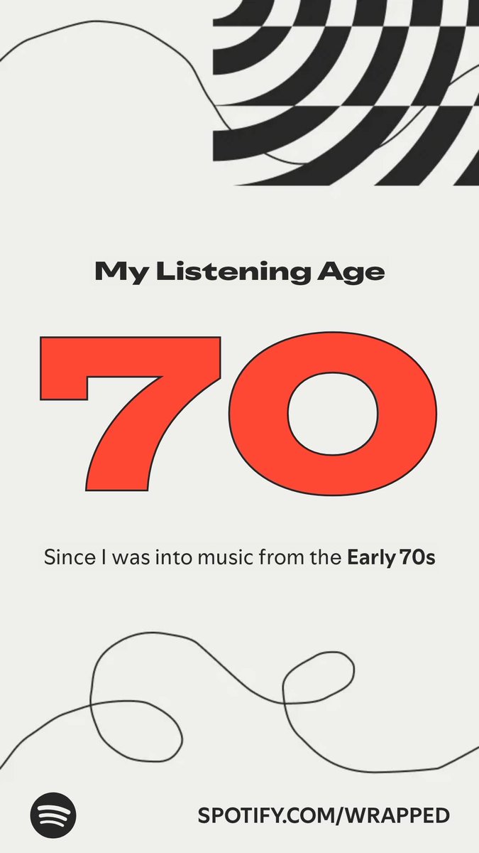 Frrap58's tweet image. Here’s my listening age, from my #SpotifyWrapped.  I am not 70 I am 50🤦🏻‍♂️ spotify.com/wrapped-share/…