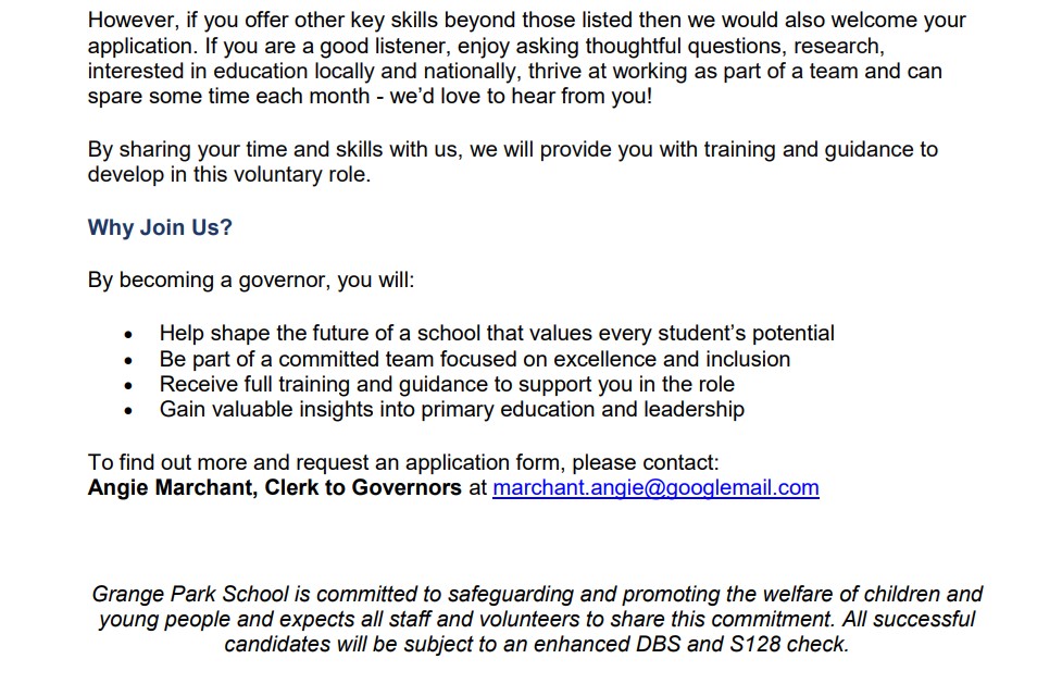 Grange Park School tweet media