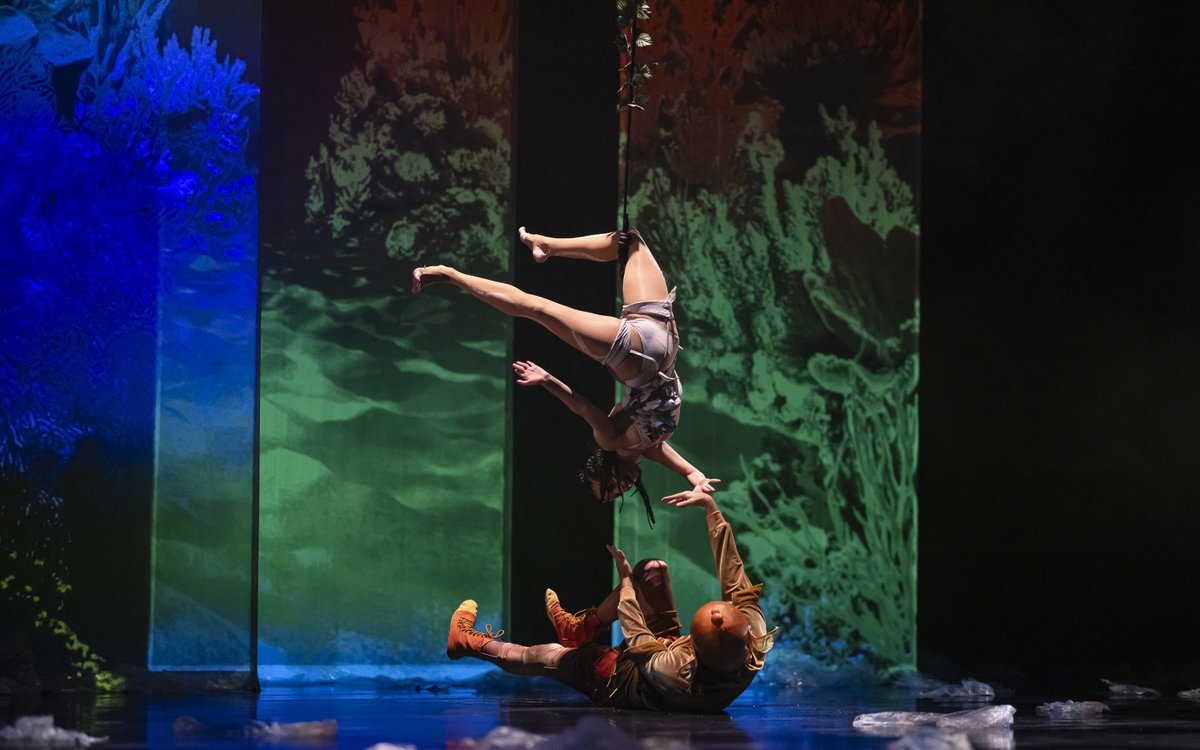 EL UNIVERSO DE “EL PULPO FANTASMA”: UNA ODISEA QUE EMERGE DEL MAR  “El Pulpo Fantasma” combina danza visual, multimedia y narrativa ecológica para sumergir a niñas, niños y familias en un viaje hacia las profundidades del océano.  Con la dirección de Patricia Marín y la