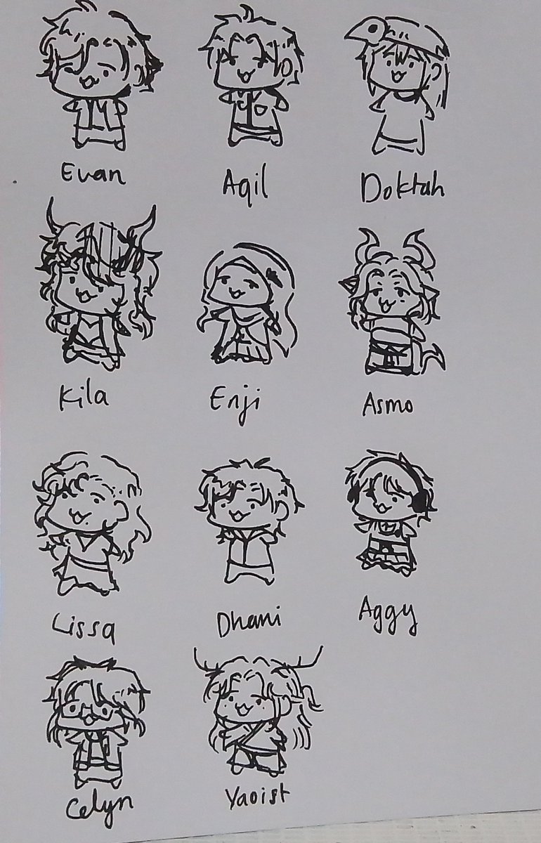 _4chilles1700's tweet photo. Drew my WA oomf and turned them into creatures
+Interest check, kalau saya buka komis gambar gini, bayar seikhlasnya, apakah ada yang minat? 😋
#artistbase https://t.co/ZJXjk72EIj