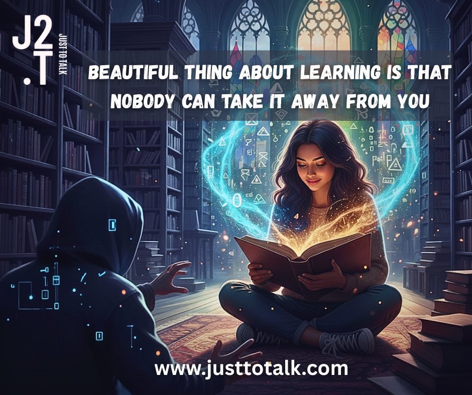 Justtotalk424's tweet image. The beautiful thing about learning is that nobody can take it away from you. It stays within you, a quiet confidence, a new perspective, a skill that becomes part of your story.

visit our website and book your session at justtotalk.com

#justtotalk #NeverStopLearning