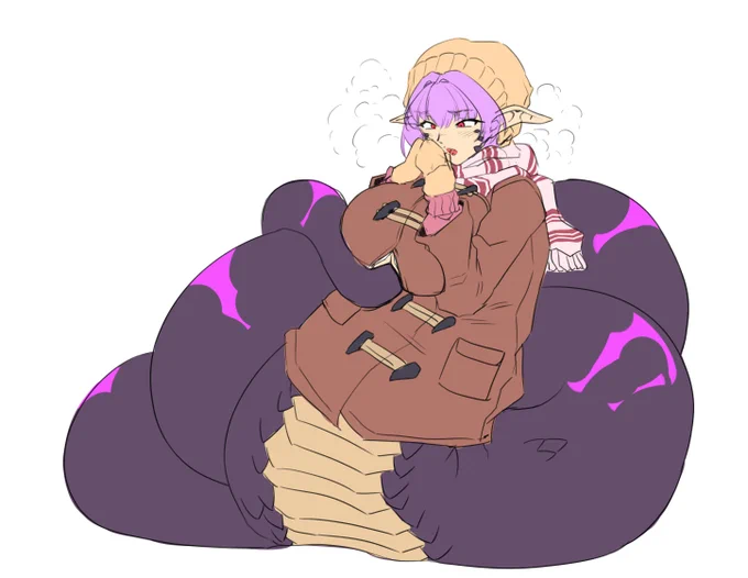 おはようございます! あさらくがき 寒い!!!雪が降っている!!