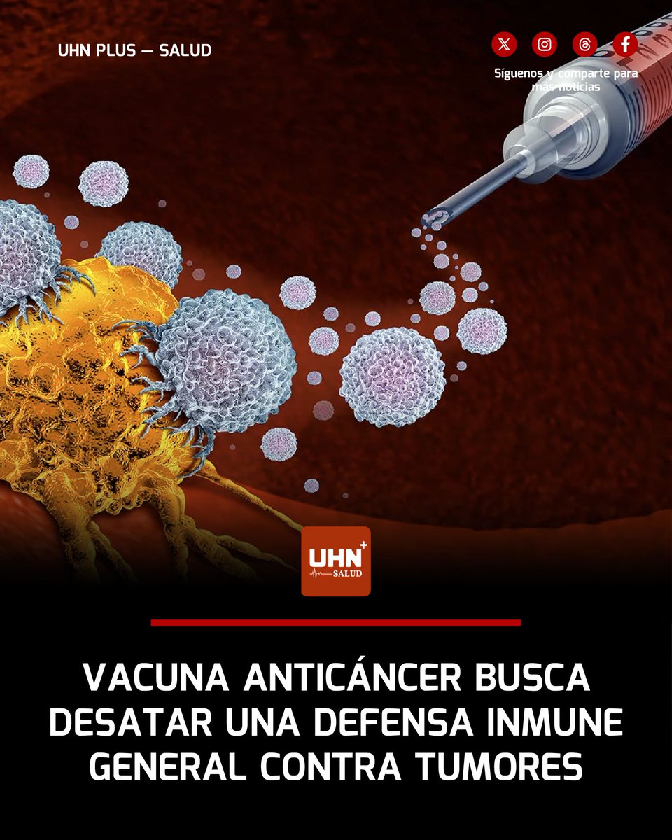🇺🇸🩺‼️ | Inicia en EE.UU. un ensayo clínico humano de una vacuna contra el cáncer basada en mRNA, diseñada para activar una defensa inmunitaria amplia y no solo contra un tipo de tumor, un avance que podría acelerar tratamientos y hacerlos accesibles “de inmediato”. En modelos