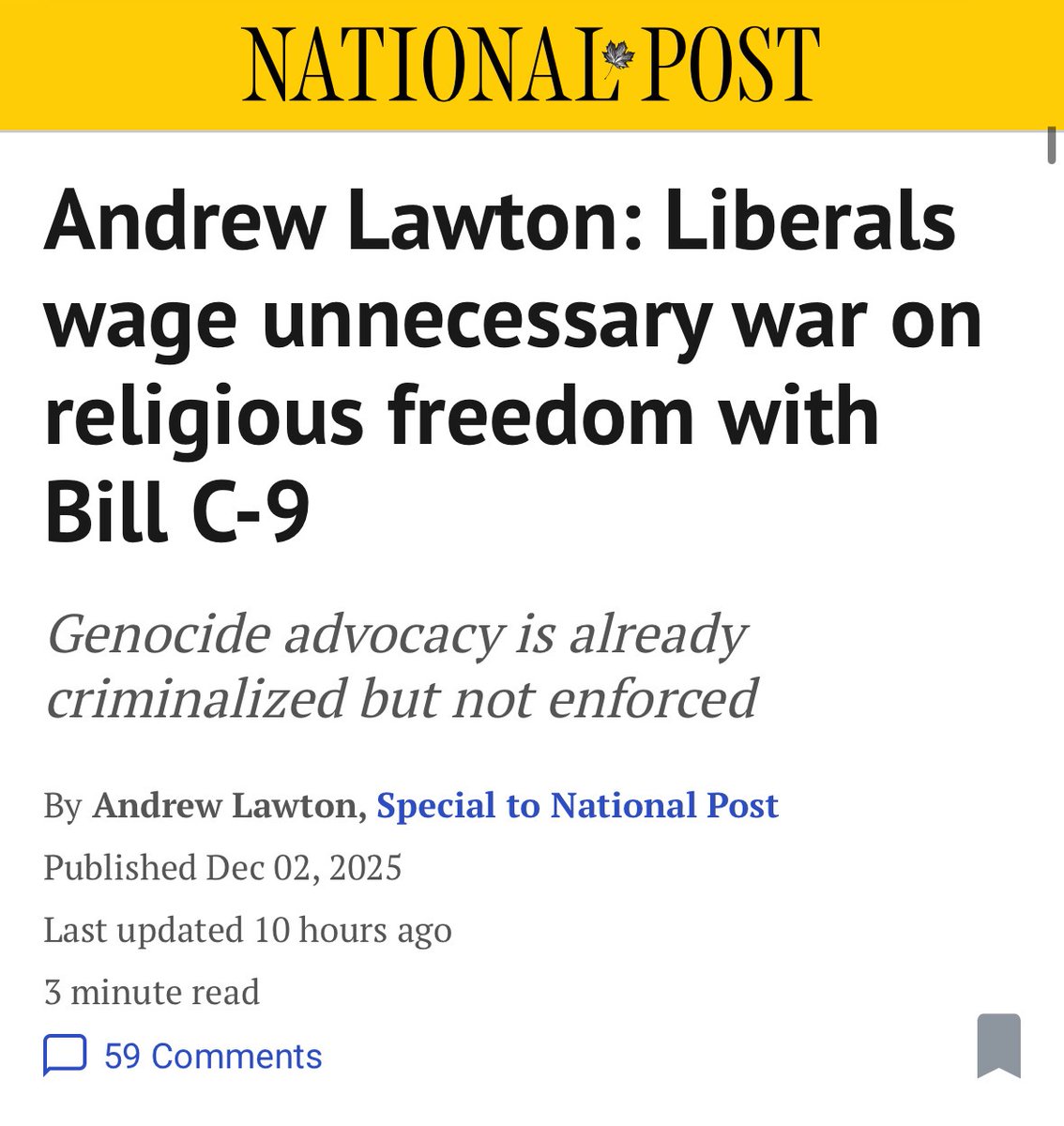 LeslynLewis's tweet image. My colleague @AndrewLawton  is right.

Canadians of faith deserve to be protected, not treated as bargaining chips in political negotiations.

By accepting an amendment to secure Bloc support, the Liberals are weakening long-standing safeguards that protect good-faith religious…