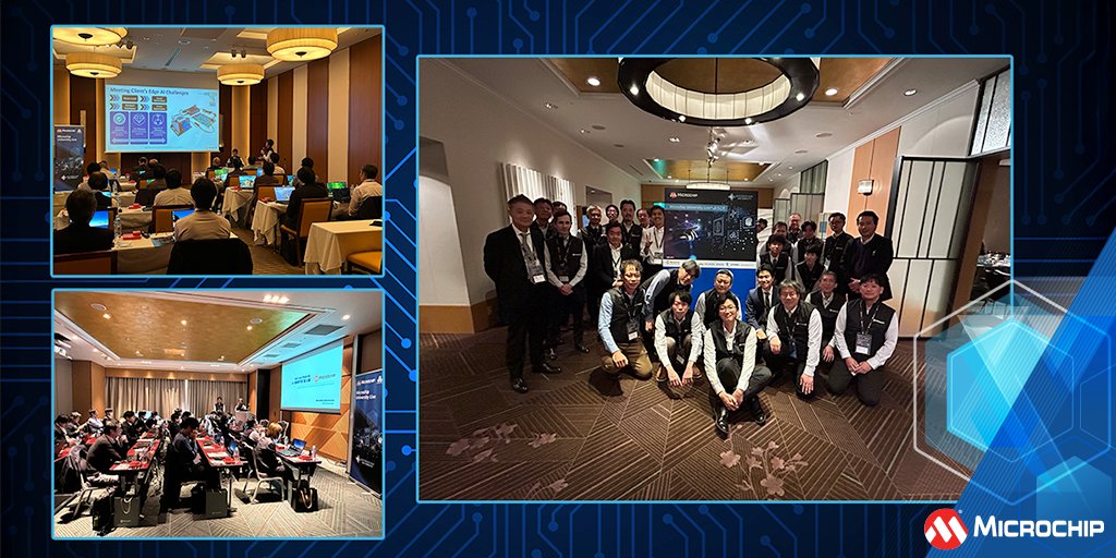 MicrochipTech's tweet image. Thank you for attending our Microchip University Live Japan. We hope you gained valuable insights on our latest technologies in AI, Machine Learning, 10BASE-T1S technology, Time-Sensitive Networking and FPGAs. Subscribe to stay informed: mchp.us/4mu2a8j.…