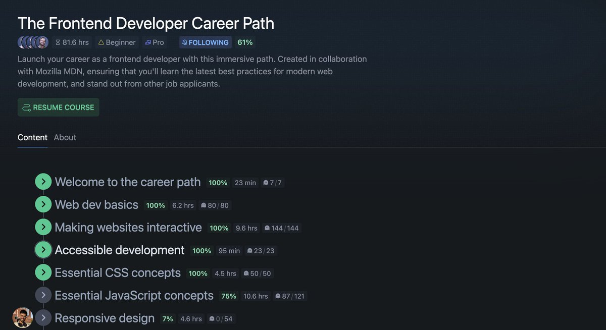codeharmann's tweet image. Day 144 of Coding

I&apos;m close to completing the Essential JavaScript Concepts in the frontend path from @scrimba.

I&apos;ve learned about constructors, classes, methods, and more.

The Essential JavaScript module in the frontend path is closely connected with the Advanced JavaScript…