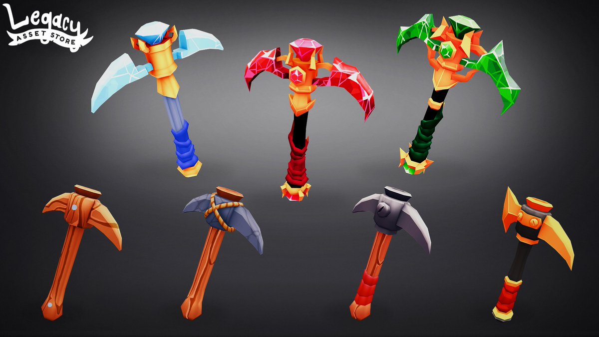 _JX3D_'s tweet image. ⛏️ Here are 7 pickaxes which will be part of my Mining Simulator Asset Pack!

Dropping TOMORROW for $15 on Itch.io
Full previews below 👇

🔁 RT + Follow = Giveaway Entry (2 Winners)

#RobloxDev #RobloxStudio #Simulator #GameAssets #3DModeling