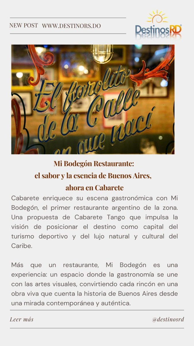 Mi Bodegón Restaurante: 
el sabor y la esencia de Buenos Aires,  
ahora en Cabarete destinosrd.do/2025/12/03/mi-…