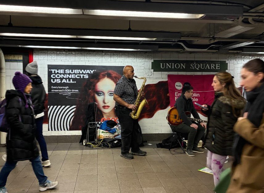dailyroan's tweet photo. another look at spotify’s chappell roan promo for wrapped 2025 at union square subway station in new york city! https://t.co/4A3PIH9XVJ