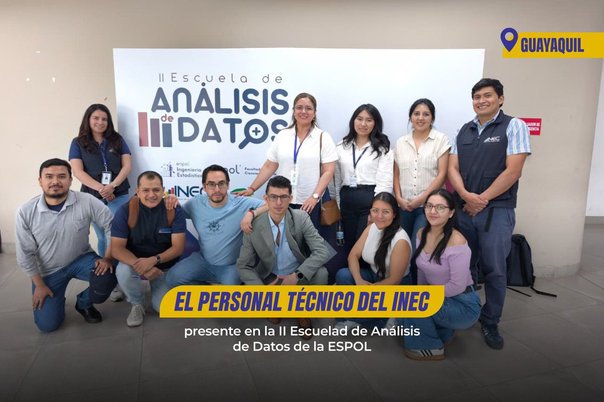 Ecuadorencifras's tweet photo. ¡Seguimos participando en la II Escuela de Análisis de Datos de la @espol !🚀
Nuestro equipo técnico del INEC compartió valiosa información sobre la Encuesta Nacional de Desnutrición Infantil #ENDI 🧪
Se explicó la metodología, las temáticas y se mostró en vivo el proceso de toma de pruebas de hemoglobina. 📈
📊 ¡Una experiencia enriquecedora que conecta la estadística, la ciencia y la investigación académica! 💡✨
#BuenasCifras #MejoresVidas