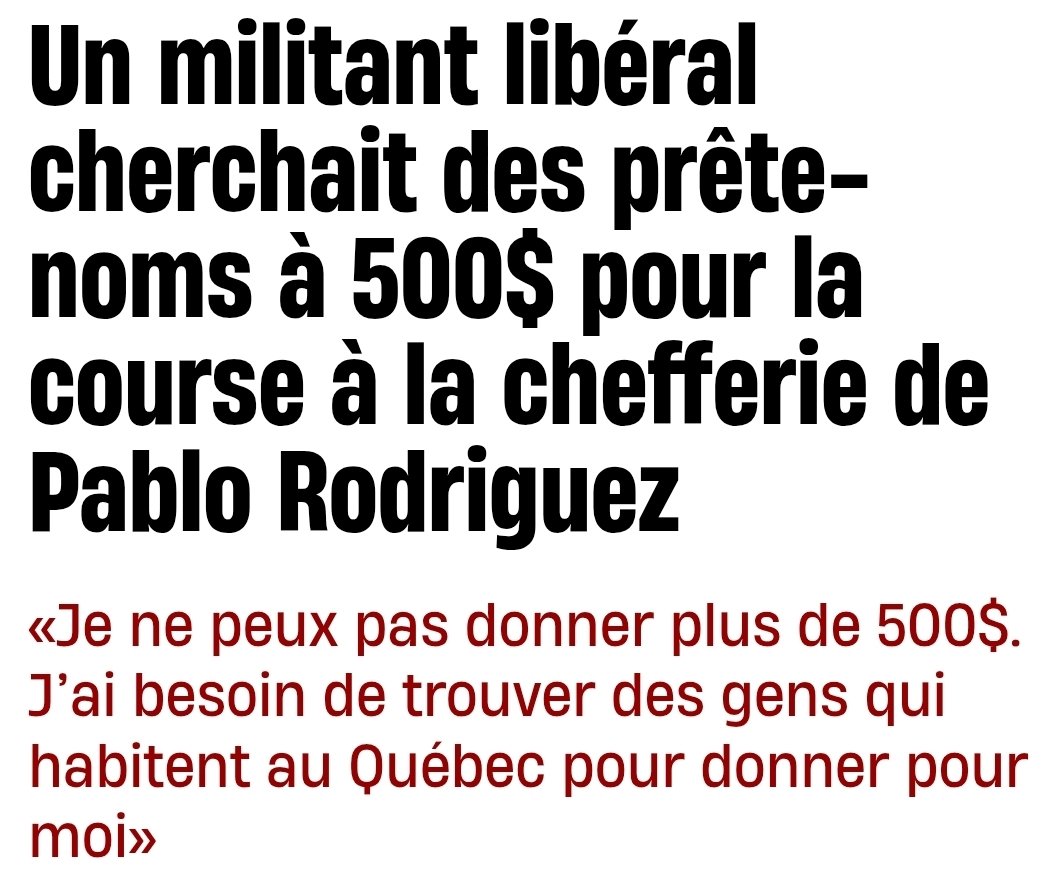 MBJDepute's tweet image. Les libéraux qui tentent de recruter des prête-noms, et c’est strictement interdit par la Loi électorale.

C’est l’ADN libéral : dons conditionnels, coups de fil discrets, réseaux parallèles, promesses de contrats…

La vieille culture libérale.
Elle ne change pas. Elle se…
