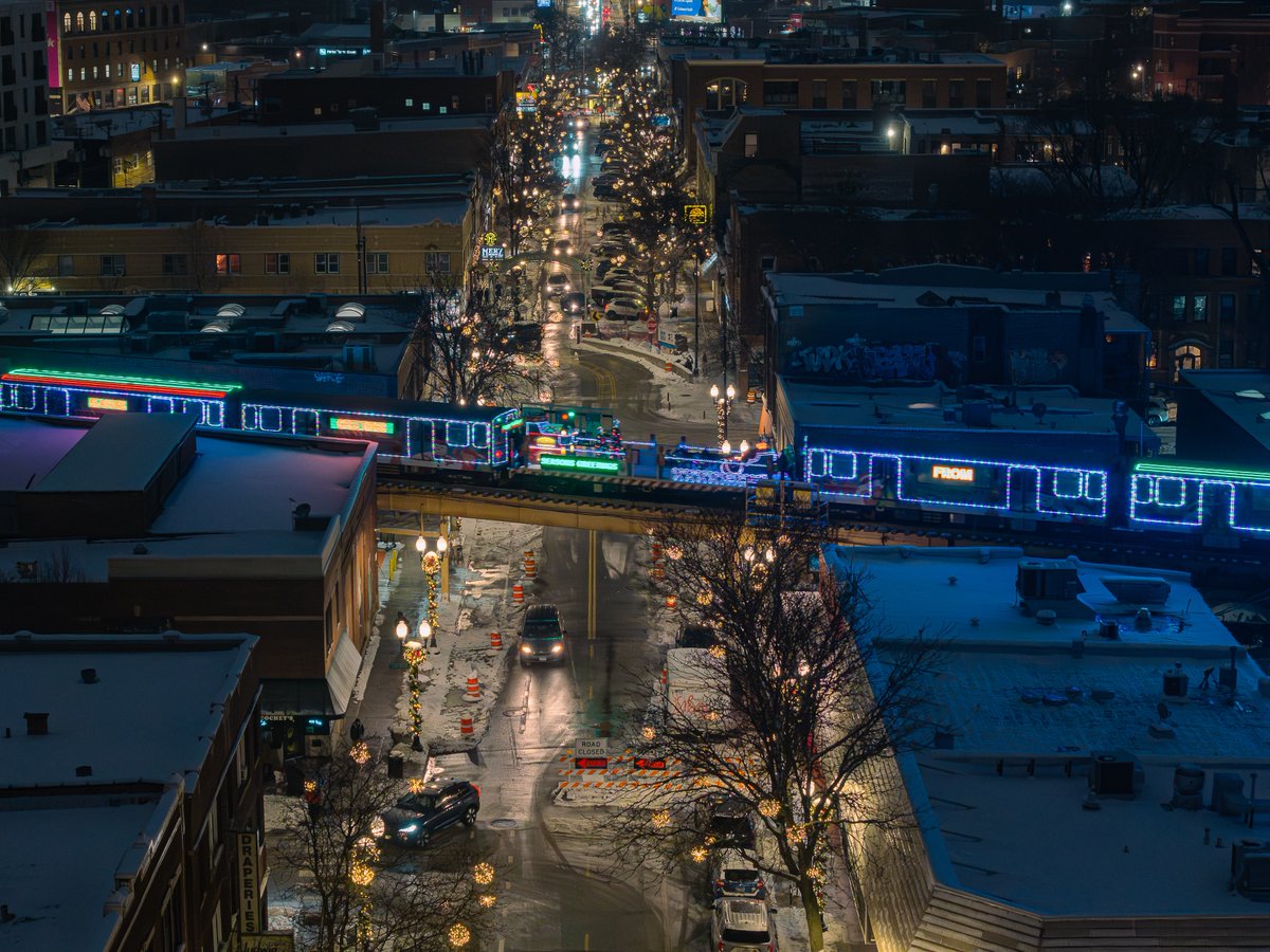 Holiday train in Lincoln Square