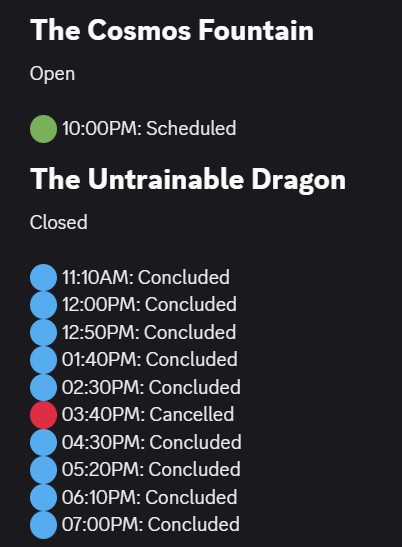 ItsRideTime's tweet photo. 🎢Want to have an advantage on beating people to ride reopenings after downtime? Want to know when a show time is cancelled or changed? 

Join our public Discord server and easily set up mobile push notifications for free: https://t.co/xTfqL8gVzd https://t.co/NiJzsbFHOc