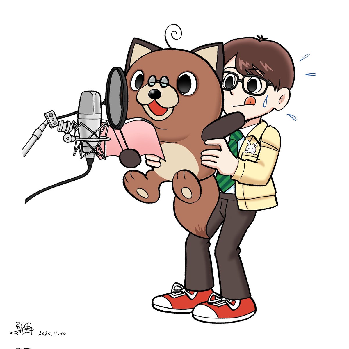 tanukinuta_O's tweet image. 友人にして元同僚でもある弘田マサユキくんが、声優デビューのお祝いにイラストを描いてくれたのだ！可愛いから見て見て！！