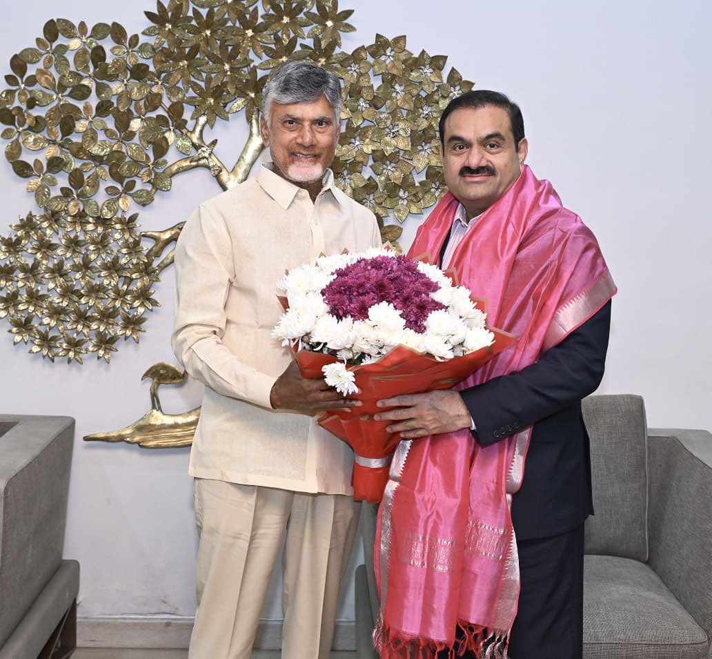 gautam_adani's tweet image. The scale of HCM Shri @ncbn’s vision never ceases to amaze. We are moving fast with Shri @naralokesh to accelerate our Data Centre collaboration with Google. We are fully committed to expanding our footprint across AP, spanning ports, green energy, a premier logistics university,…