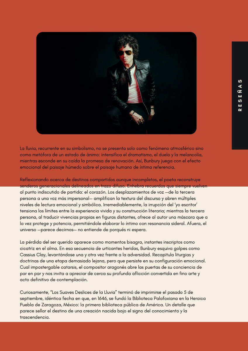 Fanzine digital número 8  🔸 Diciembre 2025
📖 “Los Suaves Deslices de la Lluvia” de <a href="/bunburyoficial/">Enrique Bunbury</a> 
✍️ Reseña de <a href="/soyMaxiCurcio83/">Maxi Curcio</a> en behance.net/RevistaSieteAr…
