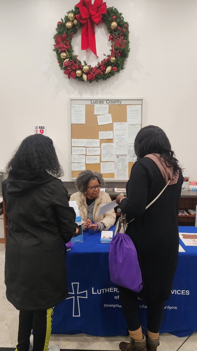 Our Reentry Case Manager, Shaconda, speaking to individuals earlier today at the monthly Going Home To Stay "First Wednesdays" at One Government Center. #GoingHomeToStay #Reentry #LSSNWO #LSS