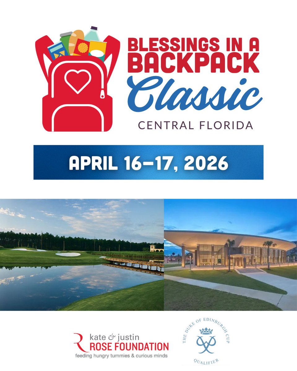 The Blessings Central Florida Classic is back—bigger and bolder than ever!
Join us April 16–17, 2026, for two unforgettable days of golf, music and giving.
Register today: e.givesmart.com/events/KiV/
#BlessingsinaBackpack #CentralFloridaClassic