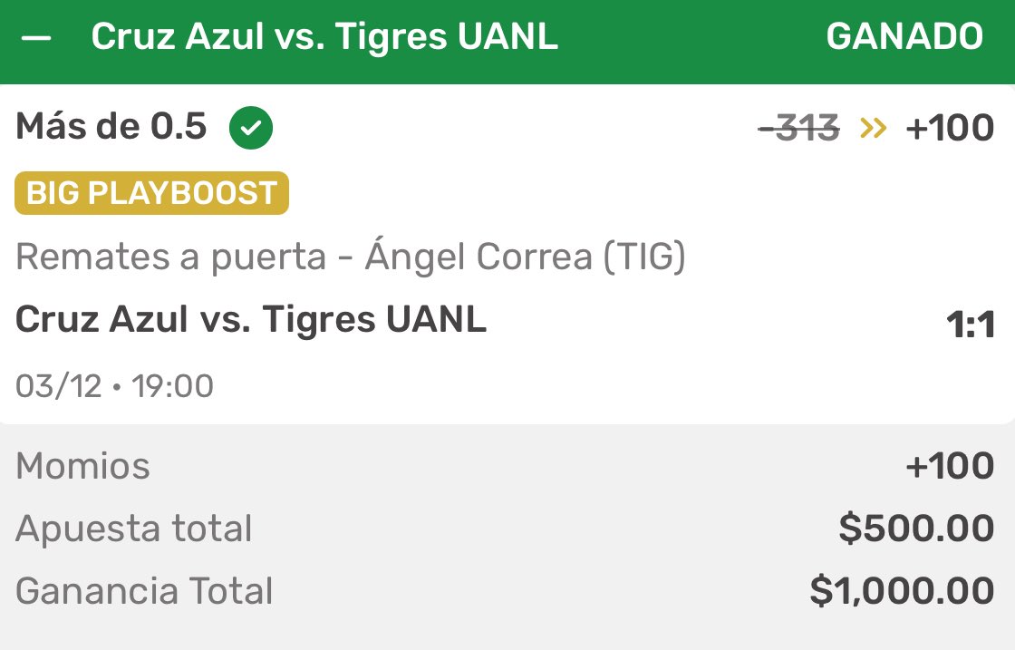 Dale ❤️ si cobraste el Big Playboost gracias a Ángel Correa.