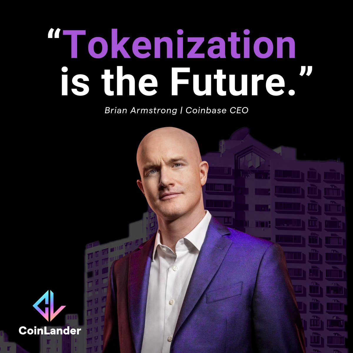 When the CEO of <a href="/coinbase/">Coinbase 🛡️</a> says it, you know it's not just hype. 💬

<a href="/brian_armstrong/">Brian Armstrong</a> is right: "Tokenization is the future."

At CoinLander, we're building that future today, turning real-world mortgages into stable, on-chain returns. We're moving beyond speculation to tokenizing