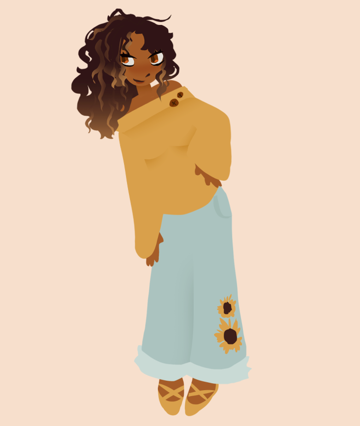 this is kinda uggo i still have to practice drawing her more but i imagine lia with blonde highlights 😁😁😁