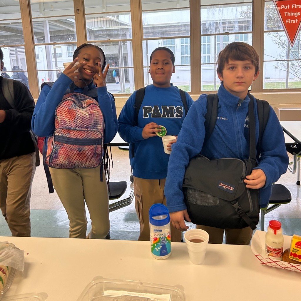 Our 6th graders won hot chocolate and cookies for the November Attendance Challenge!!💙🤍