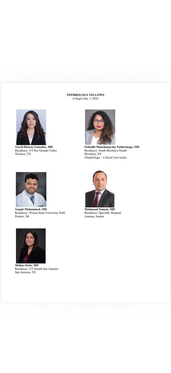 TareqNassar12's tweet image. 🎉 100% Nephrology Match — 4th year in a row!

We welcomed every one of our top candidates despite challenging national fill rates. 

Outstanding clinical exposure + real work-life balance + tailored rotations = a program fellows love ❤️ 

Grateful to our team &amp;amp; applicants!