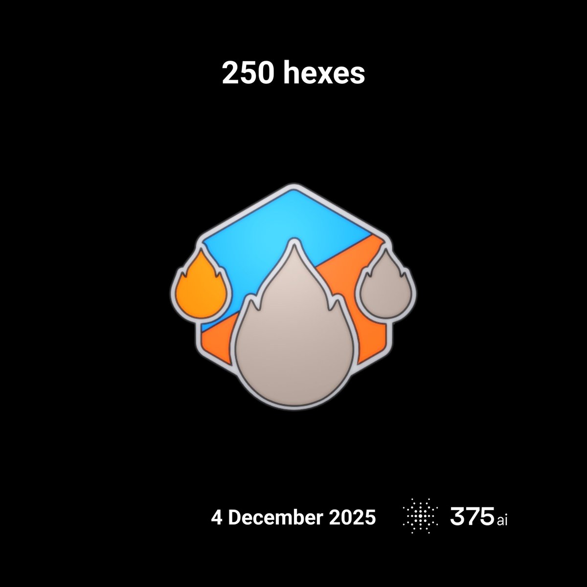 Yaduvanshiee's tweet image. I’ve just covered 250 hexes on #375go! #discovergo
