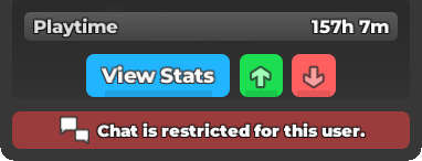 Denlooty's tweet photo. I'm unable to speak with basically any of my players since Roblox rolled out chat restrictions to my country. 🥲 https://t.co/gt9yT8UfGb
