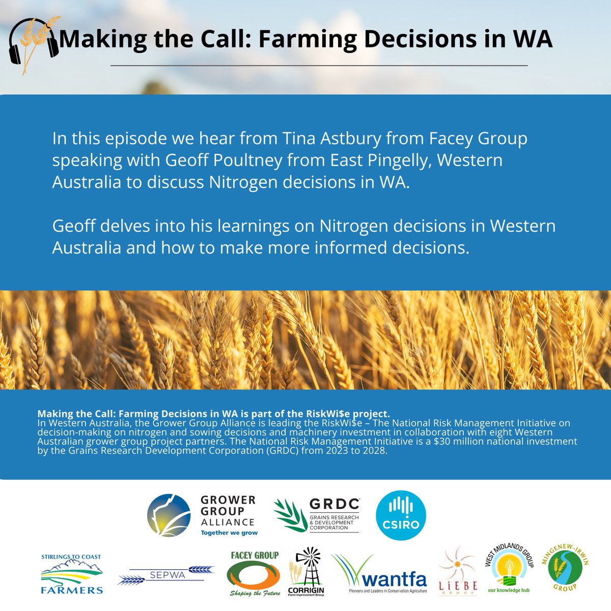 🔊 New episode alert!
This week on Making the Call: Farming Decisions in WA, <a href="/FaceyGroup/">Facey Group</a> are diving into Nitrogen decisions &amp; usage across the central Wheatbelt — with insights straight from local grower Geoff Poultney in East Pingelly.

“It's going to be very interesting to see