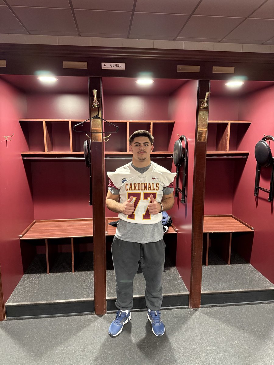 arigefell77's tweet photo. I had a great time last night at St. John Fisher for an official visit! Thank you to @CoachRabyJr @coach_prina @CoachRicciFB @coach_foley1 @Coach_Segala and the entire Fisher staff for a great night! https://t.co/XMGuCl8fdC