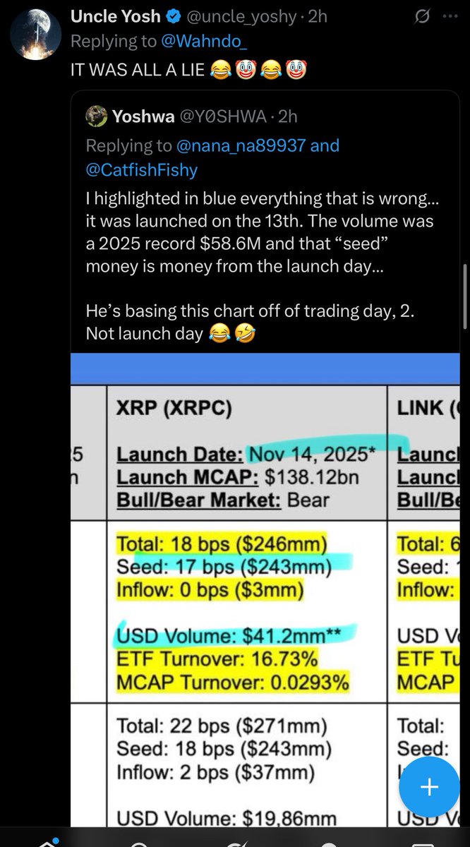Y0SHWA's tweet photo. @CatfishFishy @Neubs15 @zeus_one_ @JoeHarvey842780 @Vet_X0 Says the guy who lies to make his shitty reward token performance look better https://t.co/qJpnoT2scw