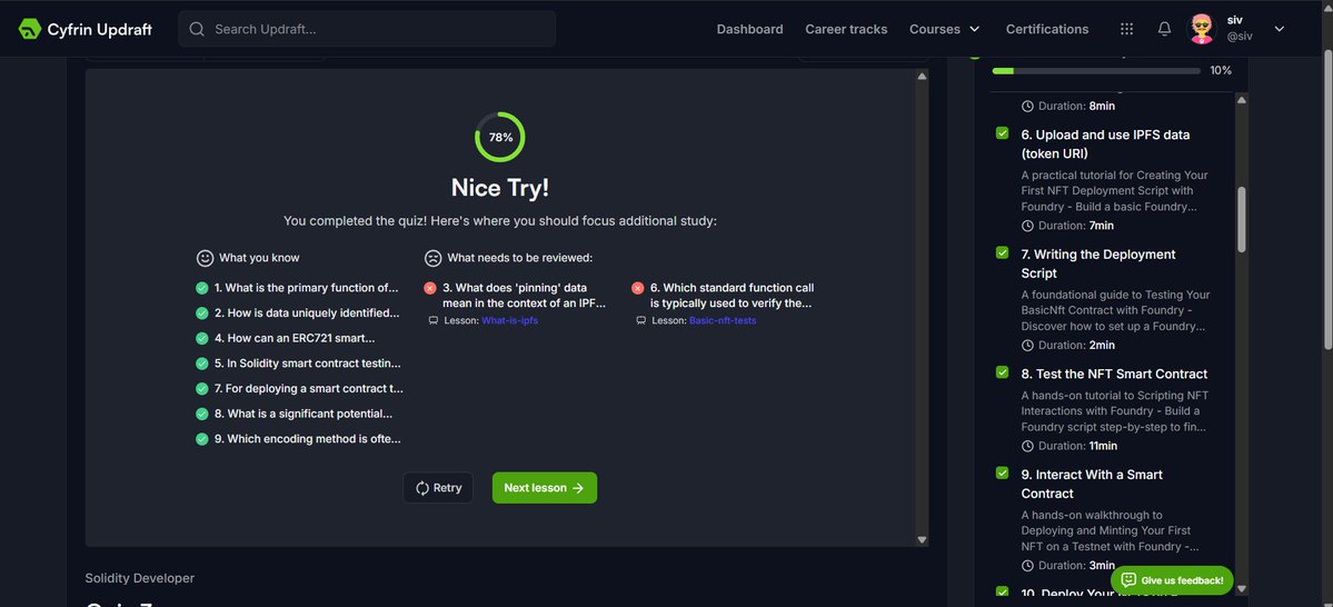 Day 2 of learning Advanced Foundry  
#NFTs #WEB3 #blockchain  

Yesterday, learned nothing new but kept updating my old smart contracts.  

Today learned:  
- What an NFT is!  
- How to use images for NFTs!  
- What token URI is and how to get one for our image!  
- Drawbacks of