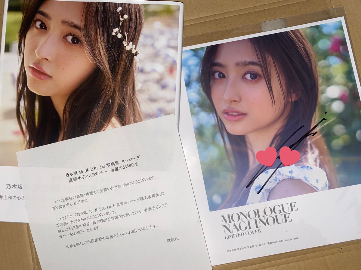 井上和 直筆サイン入りアザーカバー モノローグ1st写真集 特典アナザー