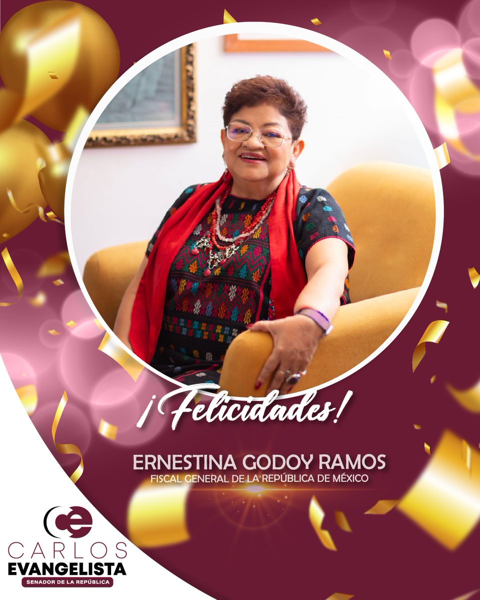 Envió una felicitación a <a href="/ErnestinaGodoy_/">Ernestina Godoy Ramos</a> , por su nueva encomienda como Fiscal General de la República de México.
¡Enhorabuena!