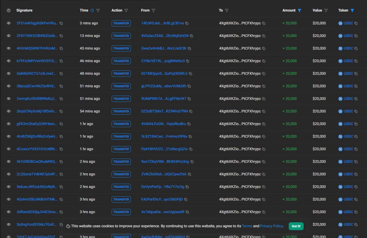 cryptoosmith's tweet photo. 🚩Right now it looks like the @humidifi team is giving WL to fresh wallets and buying their own allocation on @JupiterExchange launchpad. Many of these wallets are empty and get funded almost at the same time. https://t.co/n3I5An00qc