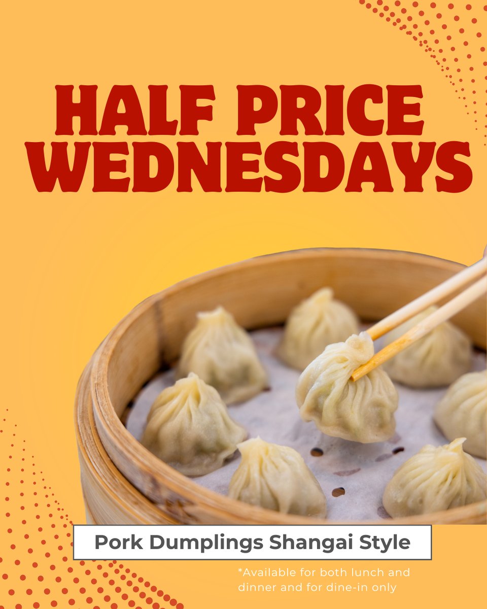 RedGingerDimSum's tweet image. 🎉 Wednesdays just got tastier!
Get 50% off fan-favorite dishes:
🥟 Pork Dumplings (Shanghai Style)
🥢 Stir-Fried Garlic String Beans
🍺 All bottled &amp;amp; canned beers
Lunch or dinner — see you at Red Ginger!
#RedGingerAsheville #DimSumDeals
