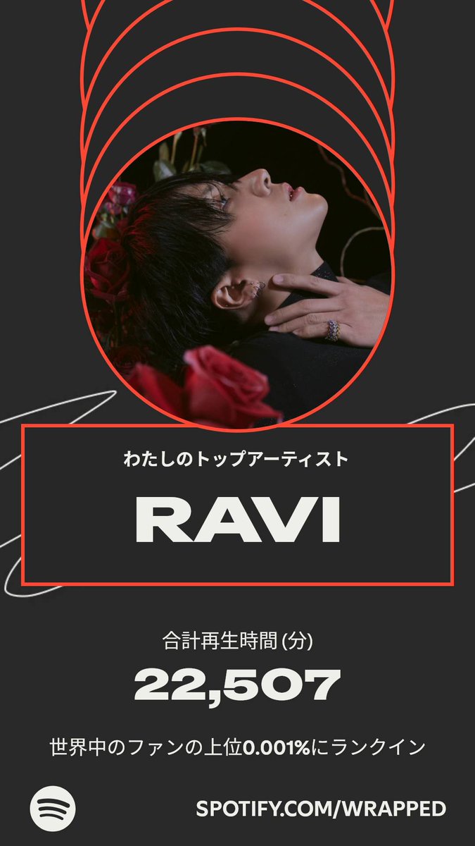 TTSahirosame_HT's tweet image. I've listened to a lot of your songs this year! 
#DearRAVIxHolidayParty
They're like ambient sounds now lol
@RAVI_GTCK @GROOVL1N_GTCK #RAVI #라비
RAVIの楽曲再生時間が毎年更新されていく。
今年はついに世界で3番目に聴いてるリスナーになったみたい。