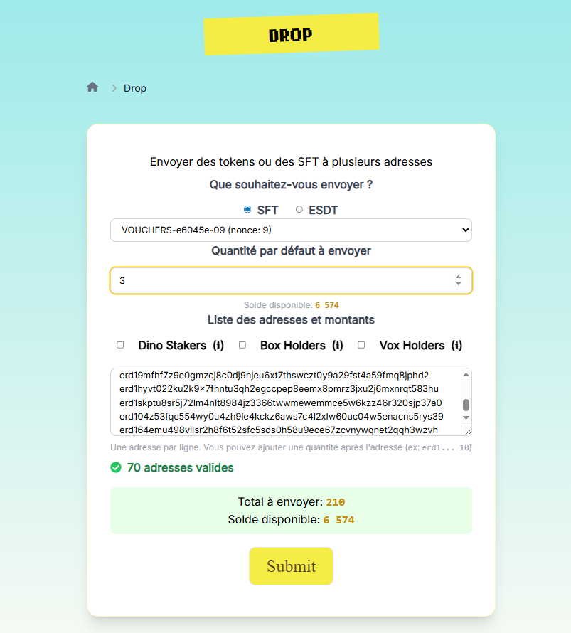 TCryptomonnaies's tweet photo. 70 adresses viennent chacune de recevoir 3 tickets de loterie bonus
En 2 clics, via les #dinoTools
Que le #GRAOU vous soit favorable https://t.co/DLiz7EX8hs
