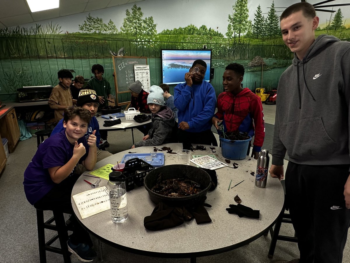 CCPS_ODS's tweet image. West MS week 1: purple group collected data to determine if the stream is healthy #ODSchangetheworld
