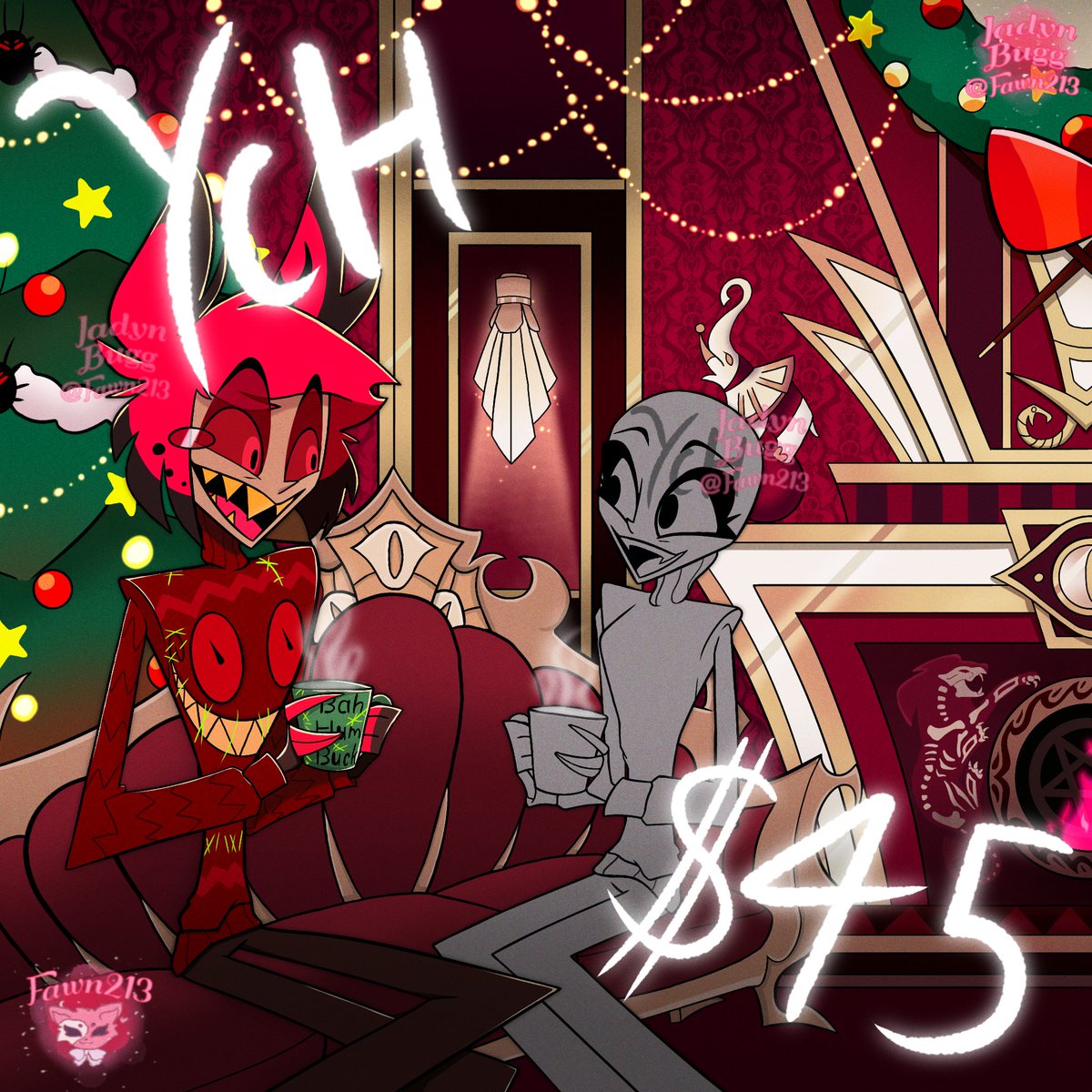 Fawn213's tweet photo. 🎄🌟Alastor x OC Christmas YCH! 🌟🎄

❗️❗️PAYPAL OR VENMO❗️❗️
$45

🎁 Custom mug design
🎁 Custom sweater design

Comment or DM if interested!

#HazbinHotel #HazbinHotelFanart #AlastorHazbinHotel #Alastor #HH #HB #Ocxcanon #Christmas #HelluvaBoss #YCH https://t.co/Rnf36OpHbX