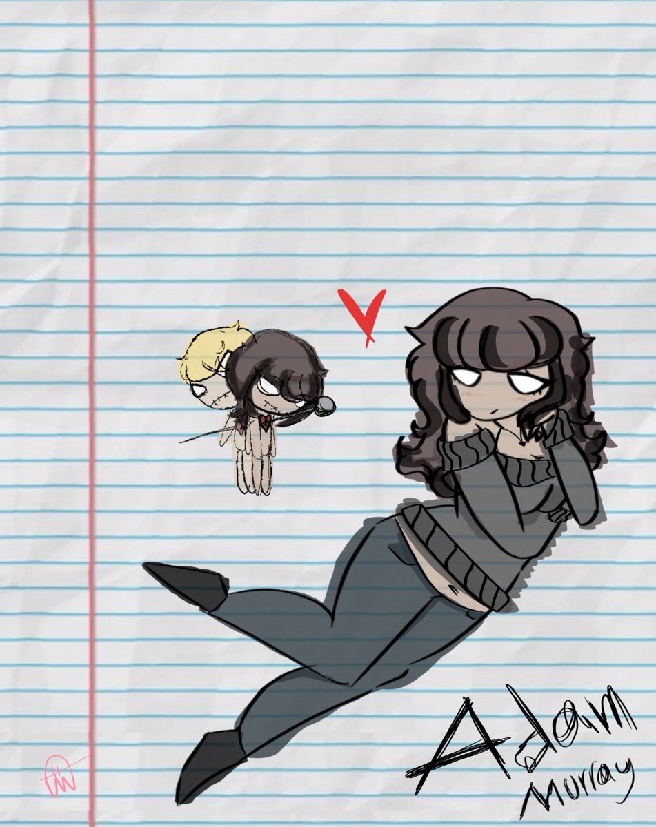 TheNefariousDog's tweet photo. BleachedLace birthday art in a style of being in Adam’s notebook for @moripbun !! 😋💗

#bleachedlace #adamyume #tmcyume https://t.co/95KVb0sUJR